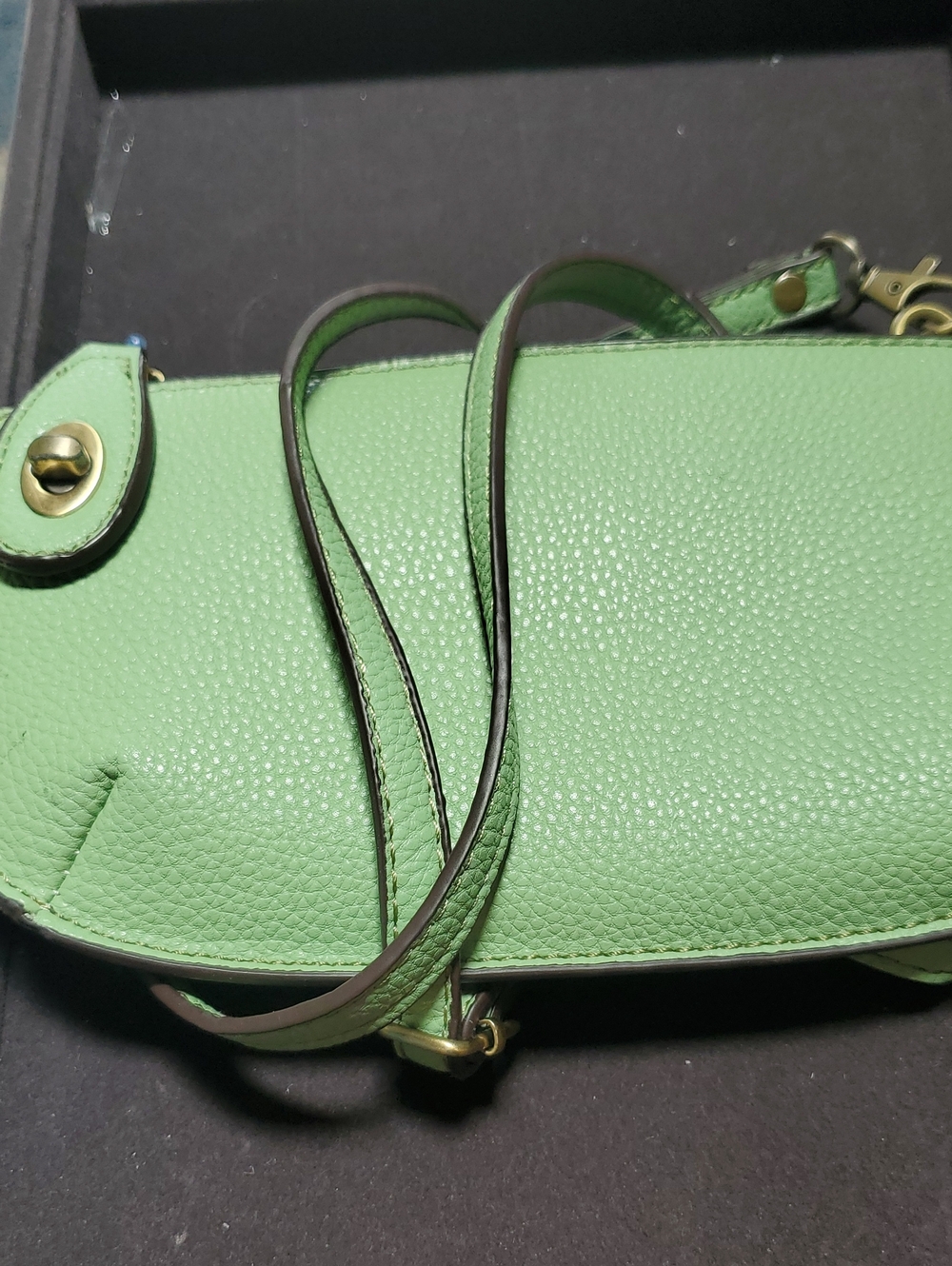 Green Leather Crossbody Bag - Unbranded